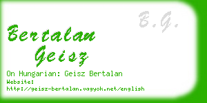 bertalan geisz business card